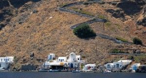 Die Insel von Thirassia in Santorini
